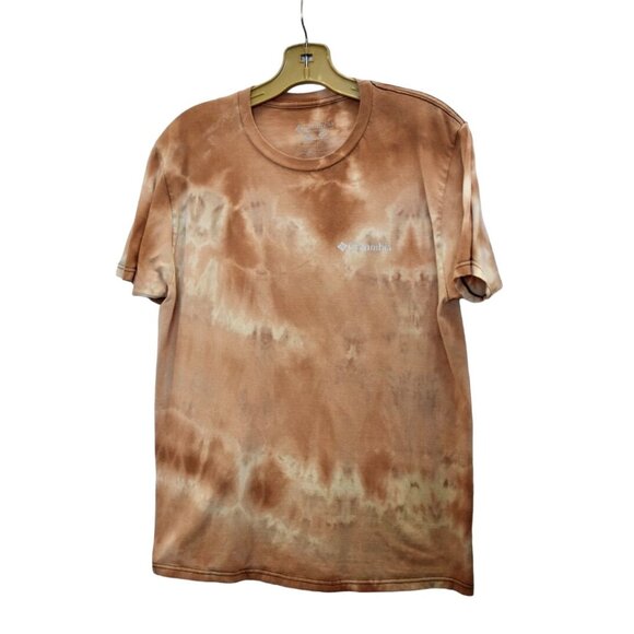 Unisex Columbia Sportswear Brown Custom Bleach Dye Logo Graphic T-shirt Size M - Picture 1 of 6
